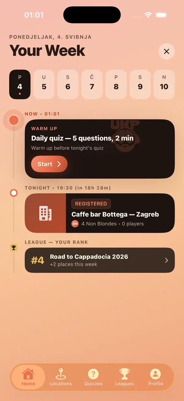 Urbana kviz priča, your week of quiz nights